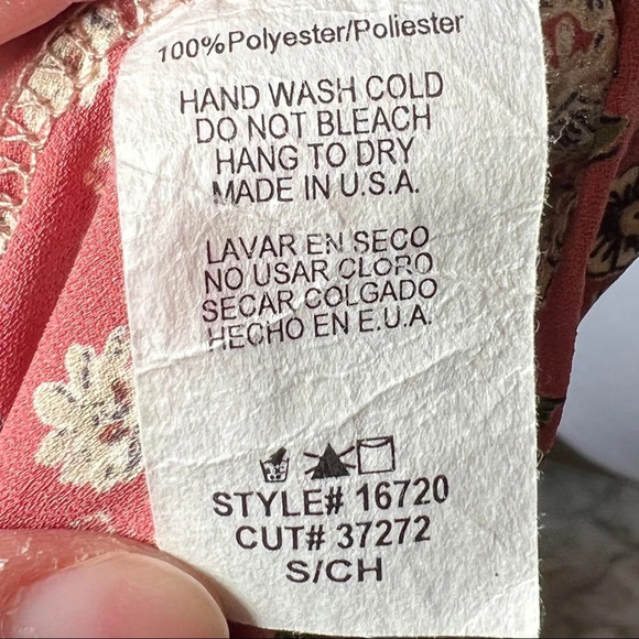 I. Joah V-Neck Tie Front Multimedia Boho  Top, Small - Picture 7 of 8